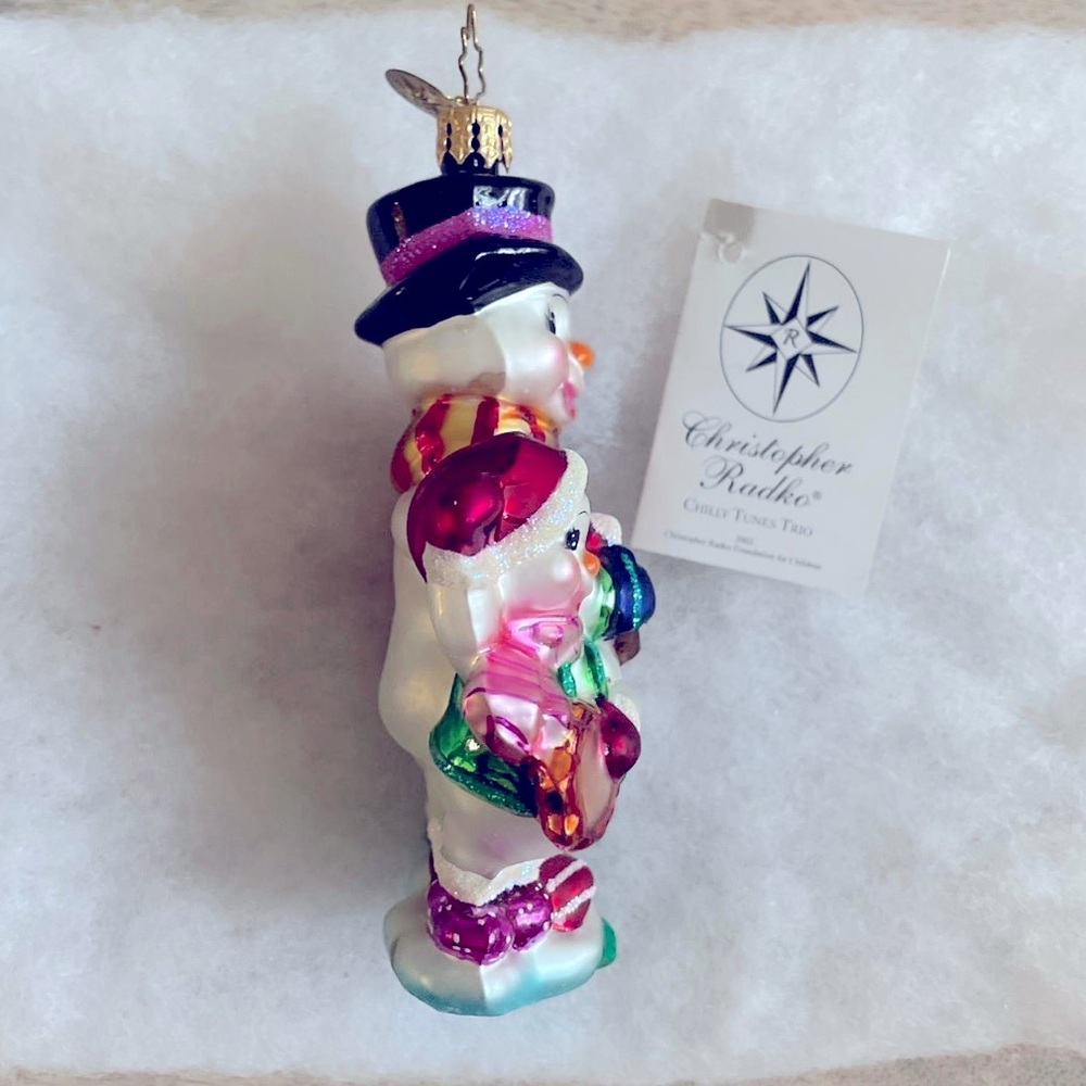 EUC Christopher Radko “Chilly Tunes Trio” Snowman Ornament (Retired Style) - Picture 3 of 7